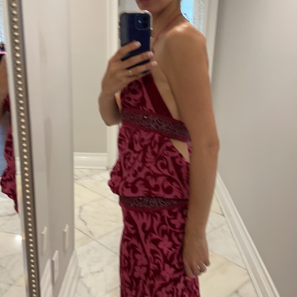 Nicole Miller floral print sexy halter top gown - Picture 7 of 15